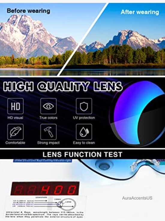 Y2K Wrap Around Shield Sunglasses Oversized Rimless Trendy main image 7